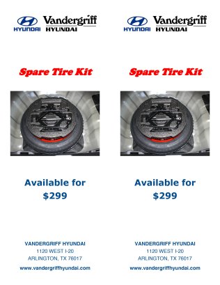 Vandergriff Hyundai Spare Tire Kit Addendum Tag