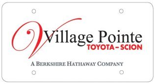 Village Pointe Toyota License Plate Insert - White with logo (Packs of 500)