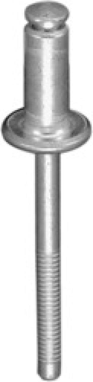 Window Regulator Split-Type Rivet - 1/4 Diameter; 3/16 - 1/4 Grip Range; 1/2 Flange Diameter; Aluminum/Steel Peel Type Rivet (25 per pack)