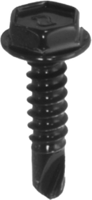 Self-Drilling Screw Hex Head Black Finish Steel #8 x 1/2 (50 per pack)