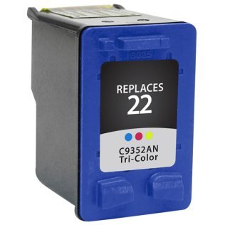 HP Remanufactured #22 (C9352AN) Tri-Color Compatible Inkjet Cartridge