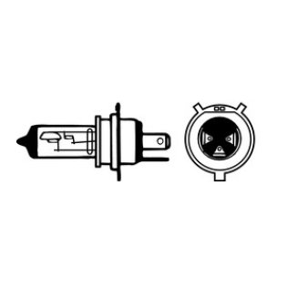 Bulb-12V Miniature P43T-38-Base Type 320/150 Life Hours 72/120 Candlepower Industry Designation/Number -9003 (Sold Individually)