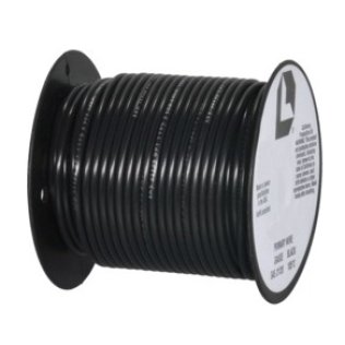 Plastic Covered Primary Wire-14 AWG Black 100' Length 60 Volts Temperature Rating (221°F) (Sold Individually)
