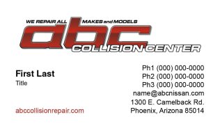 ABC Nissan Collision Business Card
