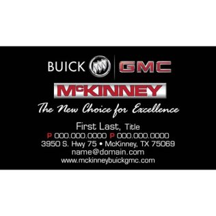 McKinney Buick/GMC Business Cards - Sales/Misc - 2 Phone Numbers