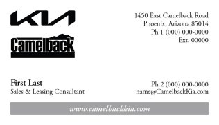 Camelback Kia Business Cards