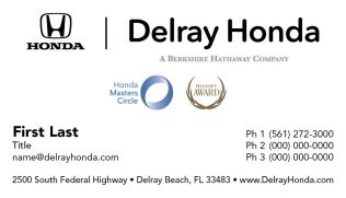 Delray Honda Business Card