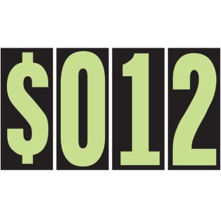 5 1/2" Chartreuse Windshield Numbers Kit (20 doz)