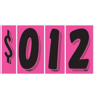 7 1/2" Hot Pink Windshield Numbers Kit (20 doz)