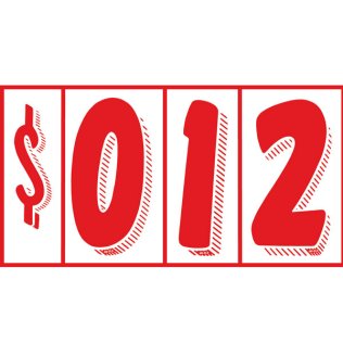 7 1/2" Red & White Windshield Numbers Kit (20 doz)