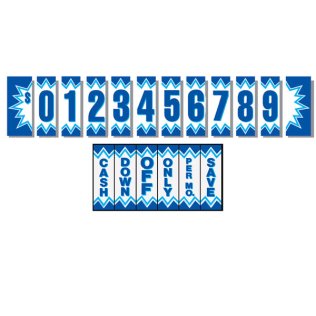 Blue Explosion Windshield Numbers Kit (20 doz)