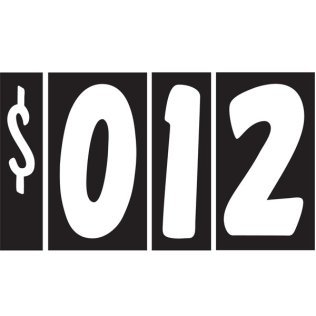 7 1/2" White & Black Windshield Numbers Kit (20 doz)