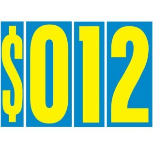 Yellow & Blue 9 1/2" Windshield Numbers Kit (20 doz)