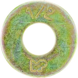 Flat Washer Thru-Hardened SAE Yellow Zinc Finish Steel 3/8 (100 per pack)