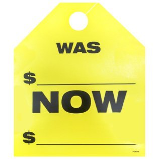 WAS - NOW Hang Tags - Day Glo Yellow