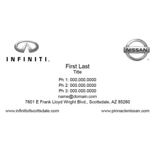 Combo - Infiniti of Scottsdale/Pinnacle Nissan Business Cards