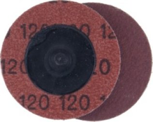 Locking Grinding Disc 3 Diameter Aluminum Oxide Grain 120 Grit Twist-On Arbor (25 per pack)