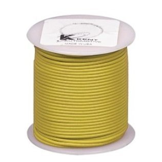 Plastic Covered Primary Wire-14 AWG Yellow 100' Length 15 Amps (Sold Individually)