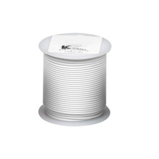 Plastic Covered Primary Wire-14 AWG White 100' Length 15 Amps (Sold Individually)