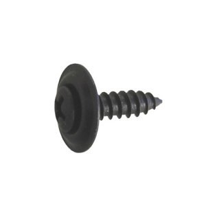 Phillips Oval Head Screw with Finishing Washer - #8 Diameter; 5/8 Length; Phillips Drive; Oval with Finishing Washer Head; Steel; Special Black Finish; Sheet Metal Screw (100 per pack)