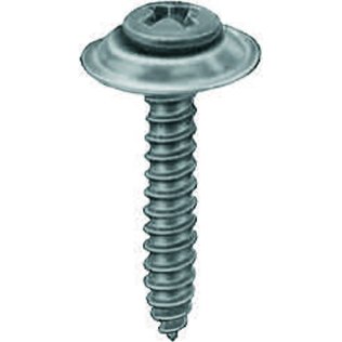 Phillips Oval Head Screw with Finishing Washer - #8 Diameter; 1 Length; Phillips Drive; Oval with Finishing Washer Head; Steel; Special Black Finish; Sheet Metal Screw (100 per pack)