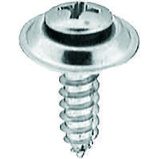 Phillips Oval Head Screw with Finishing Washer - #10 Diameter; 3/4 Length; Phillips Drive; Oval with Finishing Washer Head; Steel; Bright Mirror Finish; Sheet Metal Screw (100 per pack)