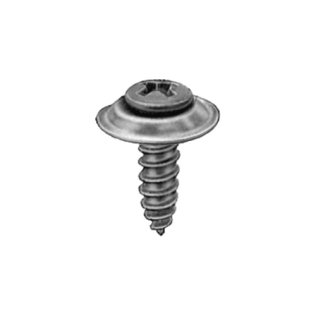 Phillips Oval Head Screw with Finishing Washer - #10 Diameter; 3/4 Length; Phillips Drive; Oval with Finishing Washer Head; Steel; Special Black Finish; Sheet Metal Screw (100 per pack)