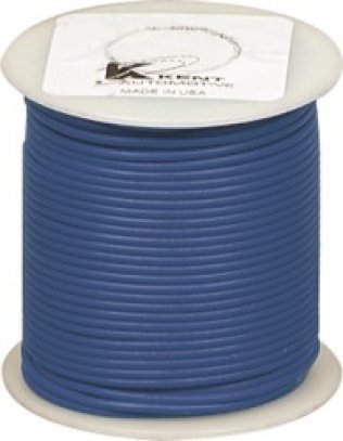 Plastic Covered Primary Wire-12 AWG Blue 100' Length 20 Amps (Sold Individually)