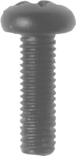 Phillips Pan Head License Plate Screw - M6-1.0 Diameter; 20mm Length Black Finish (100 per pack)