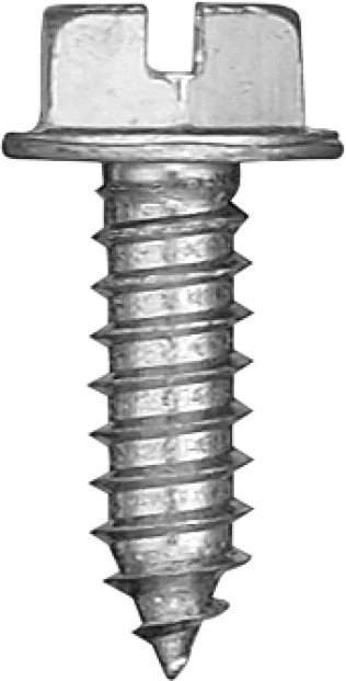 Slotted Washer Head License Plate Screw - #14 Diameter; 3/4 Length; 1/2 (500 per pack)
