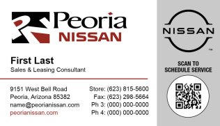 Peoria Nissan Sales and Leasing Consultant Business Cards
