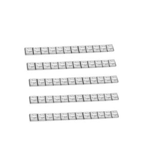 Uncoated Lead Adhesive Type Wheel Weight - 1/4 oz. Segments 12 Segments per Strip 3 oz. Total Strip Weight 1/2 Strip Width (Sold Individually)