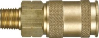 Dixon - Heavy-Duty Quick Disconnect Coupler Brass 1/4 High Flow Male NPTF 1/4-18 (Pack of 1)