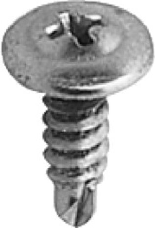 Phillips Washer Head Drill Point Screw - #10 Diameter; 5/8" Length; Phillips Drive; Round Washer Head; Zinc Finish; Drill Point Screw (Pack of 50)