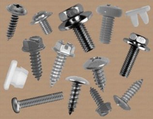 License Plate Fastener Assortment - 15 Items, 375 Pieces (Pack of 1)