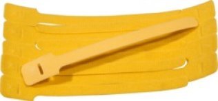 Cable Ties-Hook and Loop Releasable, 8" Length, 0.5" Width, Yellow (Pack of 10)