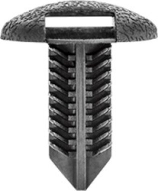 Trunk Side Trim Retainer; Head Diameter: 16mm; Stem Diameter: 8mm; Stem Length: 16mm; Black Nylon (Pack of 25)