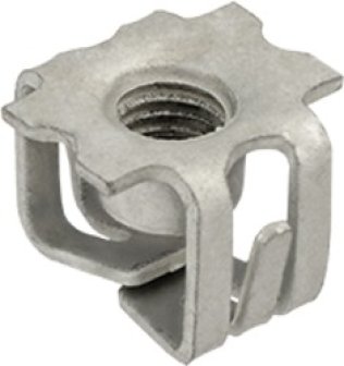 Front & Rear Bumper and Headlamp Assembly Specialty Push-In Nut; Thread Size: M6-1.0; Overall Height: 11.6mm; Zinc Organic (Pack of 10)