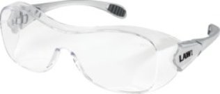 Crews - Law Over-The-Glass Safety Glasses, Clear Frame, Clear Lens, Anti-Fog Coating (Pack of 1)