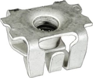 Radiator Grille - Front End Panel Nut; Thread Size: M6-1.0; Overall Height: 11mm; Zinc Organic Finish (Pack of 10)
