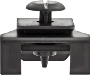 Front Fender Liner Clip; Slotted Head Diameter: 15.3mm; Body Width: 35mm; Black Nylon (Pack of 25)
