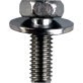 Phillips Hex Head License Plate Screw with 16mm Free Spinning Washer, Stainless Steel, M6 Diameter, 16mm Length (Pack of 50)