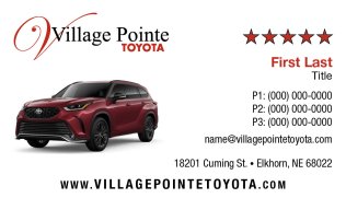 Village Pointe Toyota Highlander Business Card