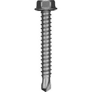 Self-Drilling Screw, Hex Head, Zinc Finish, Steel, #8 x 1-3/4" (Pack of 50)