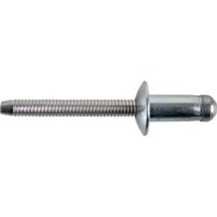 RivetKing® - StemLock® Rear-Flange Structural Rivet, Steel/Steel, Dome Head, 1/4" Diameter, 0.425 - 0.504" Grip Range (Pack of 100)