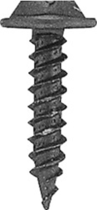 Phillips Round Washer Head Sheet Metal Screw, Steel, Black Oxide, #6 Diameter, 1/2" Length (Pack of 100)