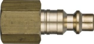 Heavy-Duty Quick Disconnect Plug, Brass, Standard Industrial, Female NPTF, 1/4" Body Size, 1/4-18" Thread Size (Pack of 2)