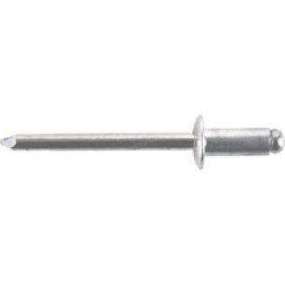 Open End Rivet, Dome Head, Aluminum, 5/32" Diameter, 0.251 to 0.375" Grip Range, 0.55" Body Length (Pack of 100)