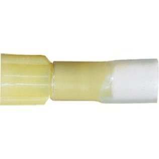 Tru-Seal® - Male Quick Slide Terminal, 3-Piece Heat Seal, Fully Insulated, Nylon, 12 to 10 AWG, 1/4" Tab Width, Yellow (Pack of 25)