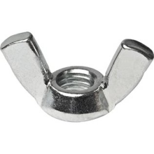 ANSI B18.17 Wing Nut, Grade 2, Steel, Zinc Finish, Fine Thread, 1/4-28 (Pack of 25)